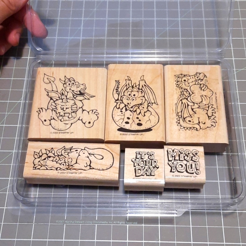 Darling Dragons rubber stamp set